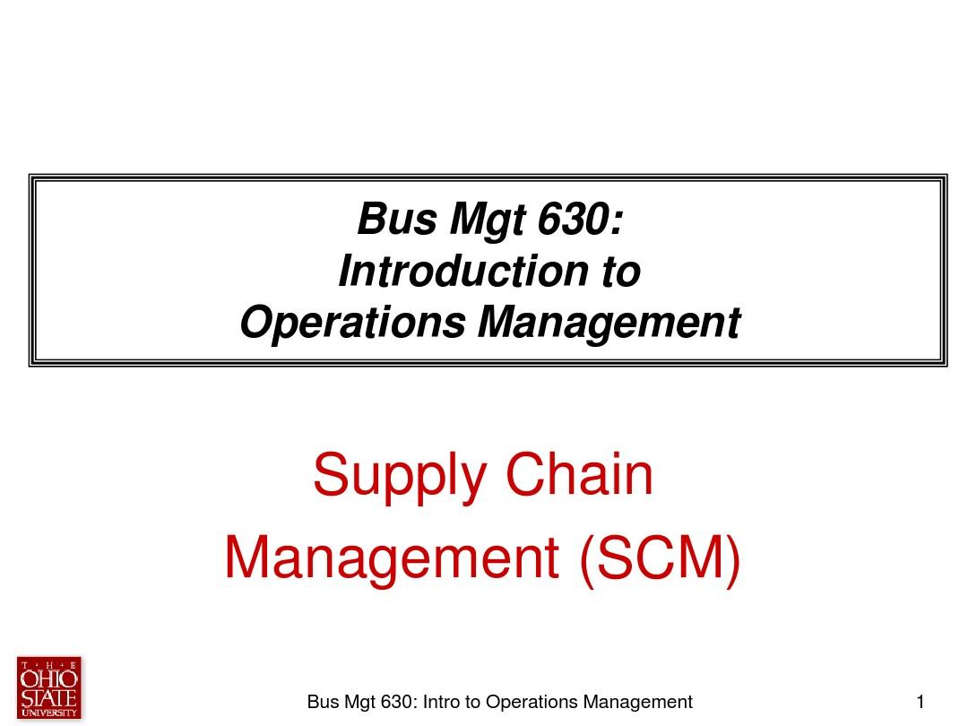 Lecture 5 Supply Chain Mgt