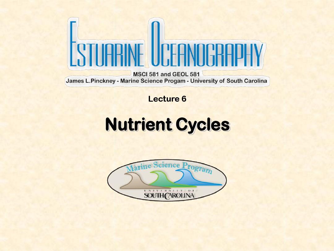 河口生态学Lecture_6Nutrient Cycles