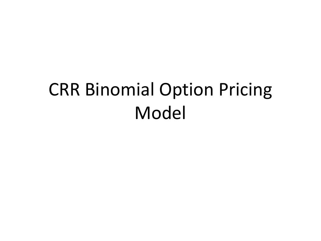 CRR Binomial Option Pricing Model