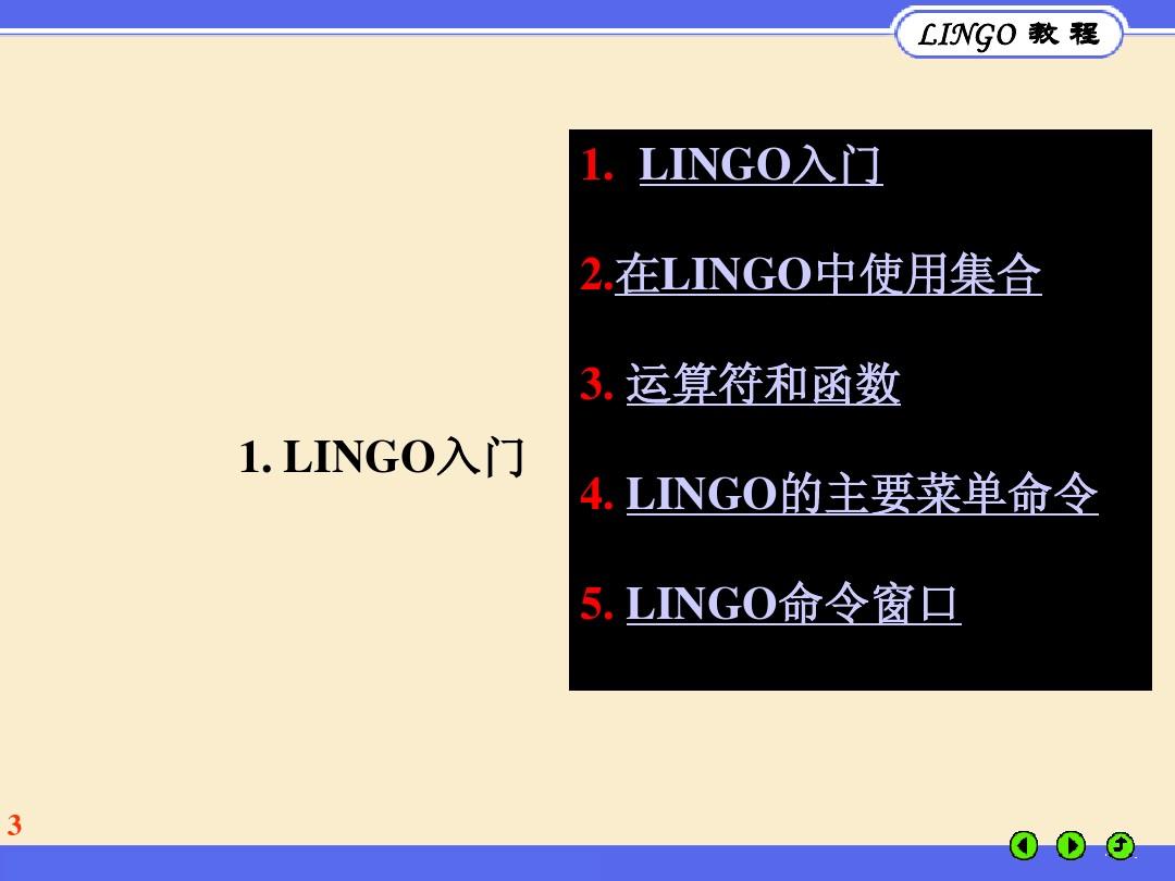 LINGO教程(基本语法)