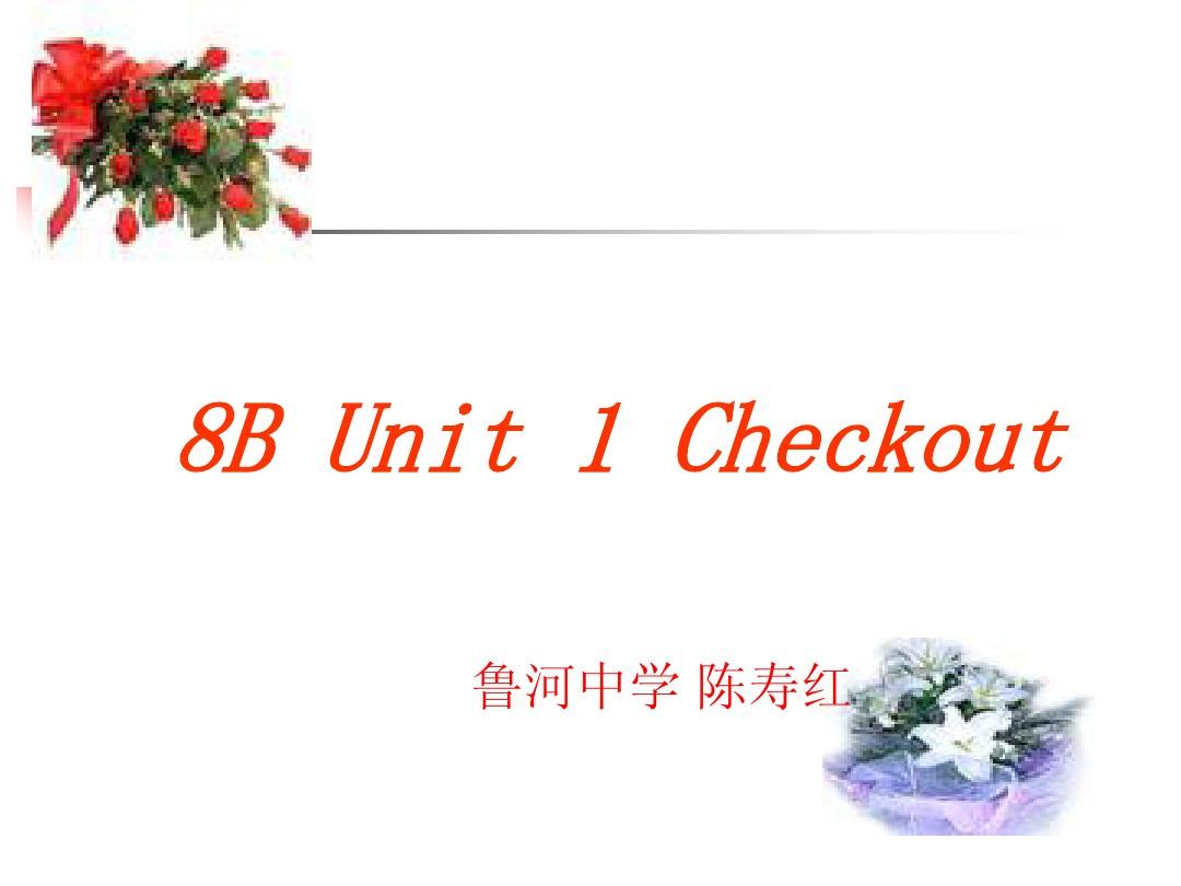 8B Unit 1(Checkout)课件
