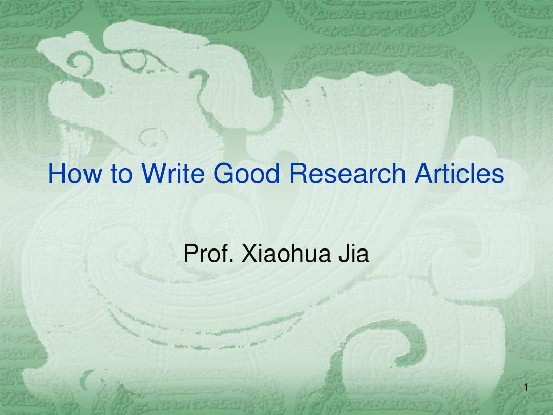 贾小华_How to Write Good Research Articles
