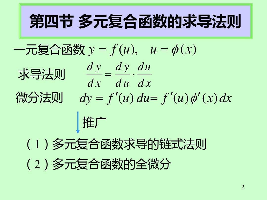 《高等数学》电子课件(同济第六版)04第九章 第4节多元复合函数求导法则