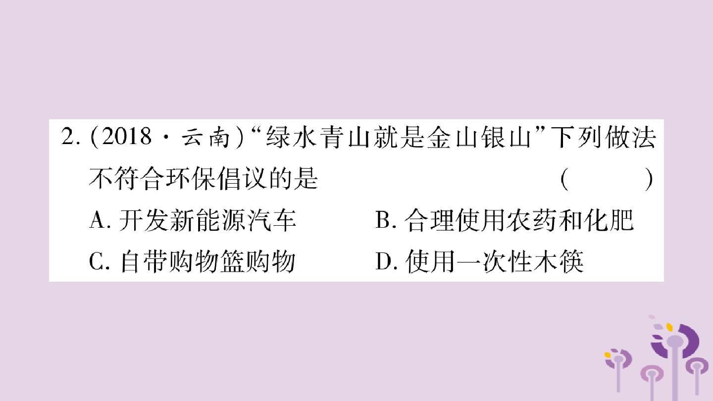 重庆市中考化学复习第二部分重难题型专题突破专题二科学素养题精讲课件