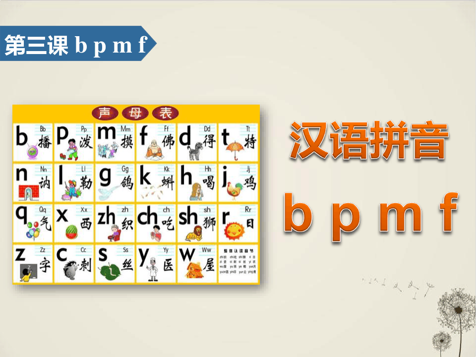 《bpmf》_汉语拼音PPT优秀课件