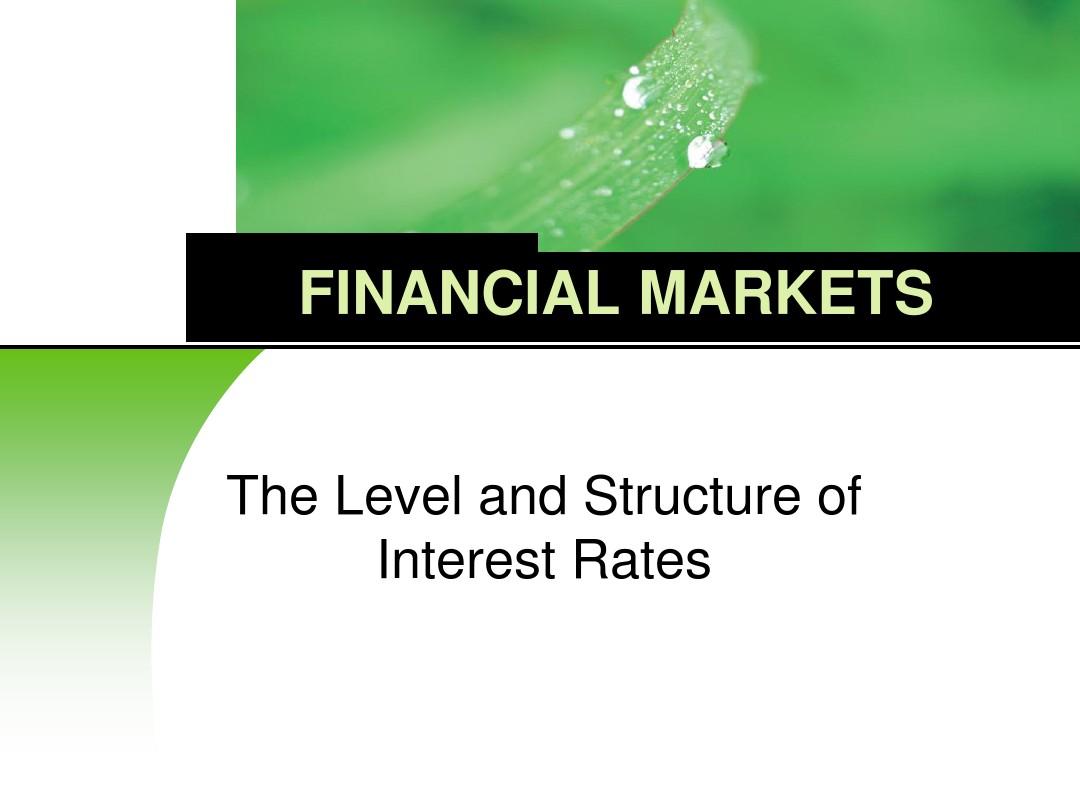 ch2 the level and structure of interest rates 金融市场学