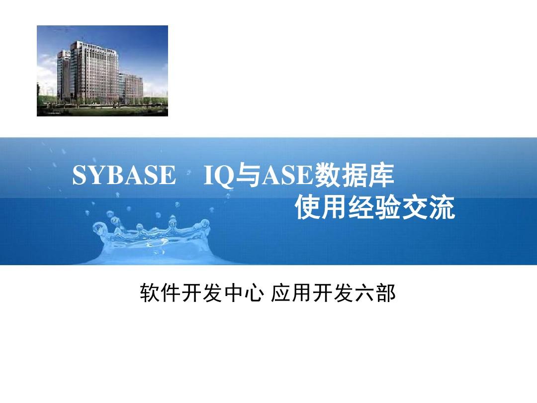 SYBASE IQ与ASE数据库使用经验交流