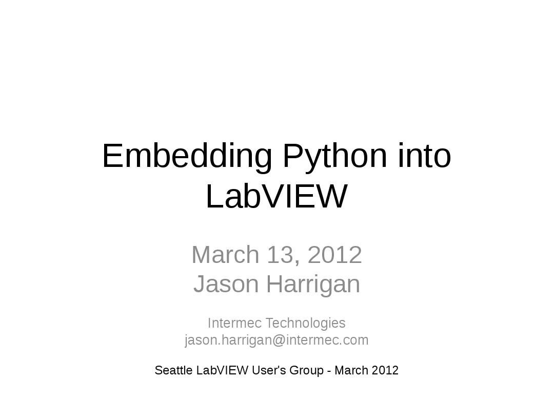 Embedding python in LabVIEW