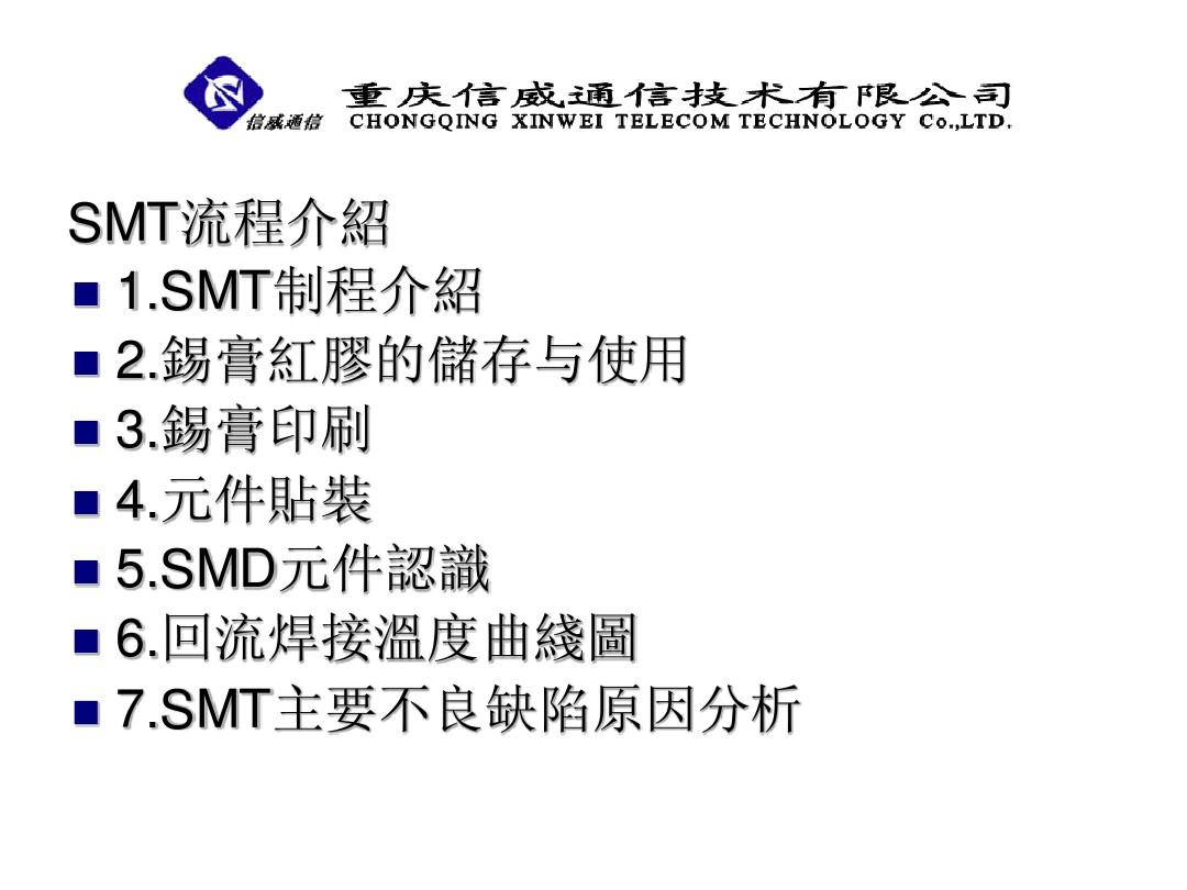 SMT流程简介与常见缺陷分析