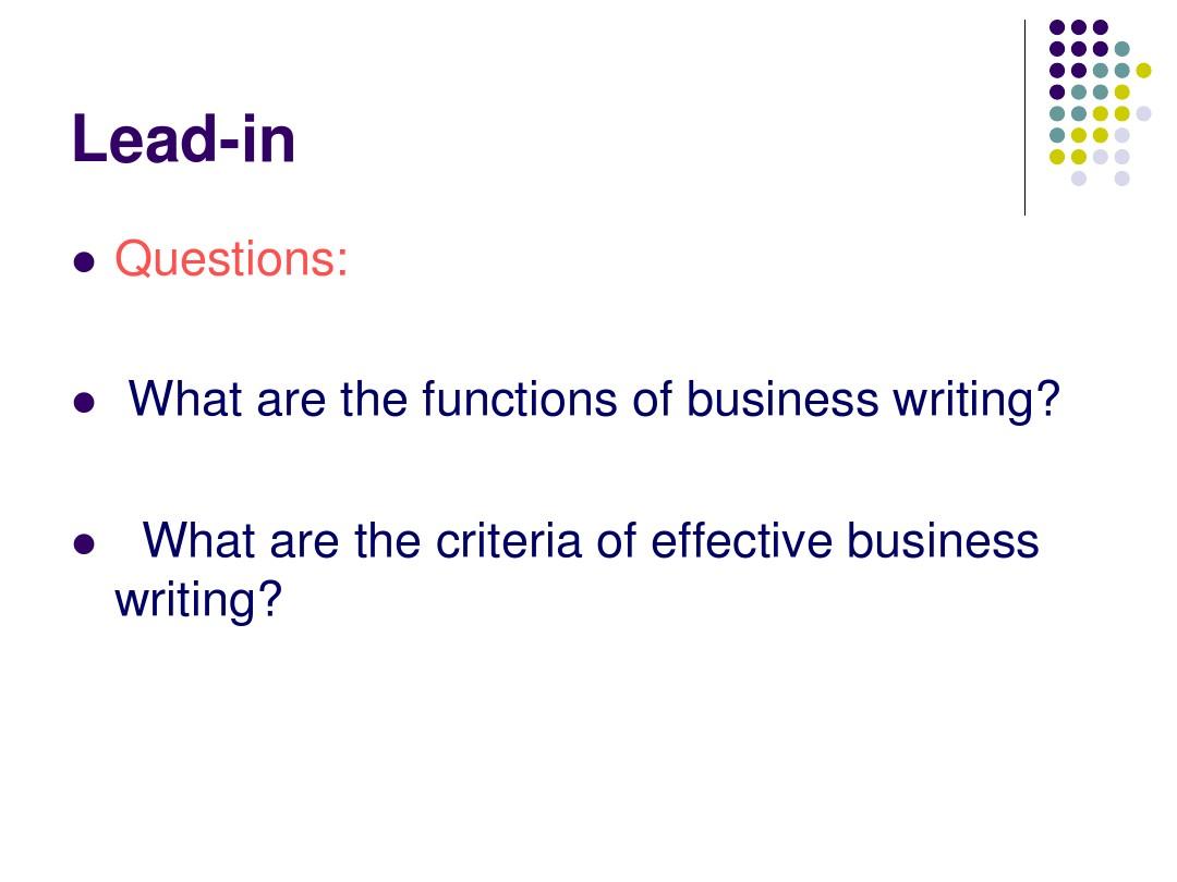 an overview of business writing