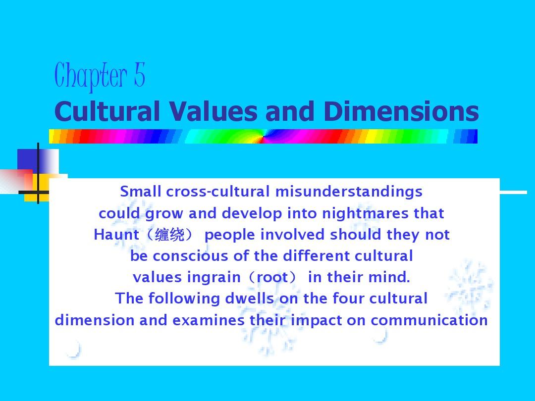 5 Cultural Values and Dimensions 文化价值
