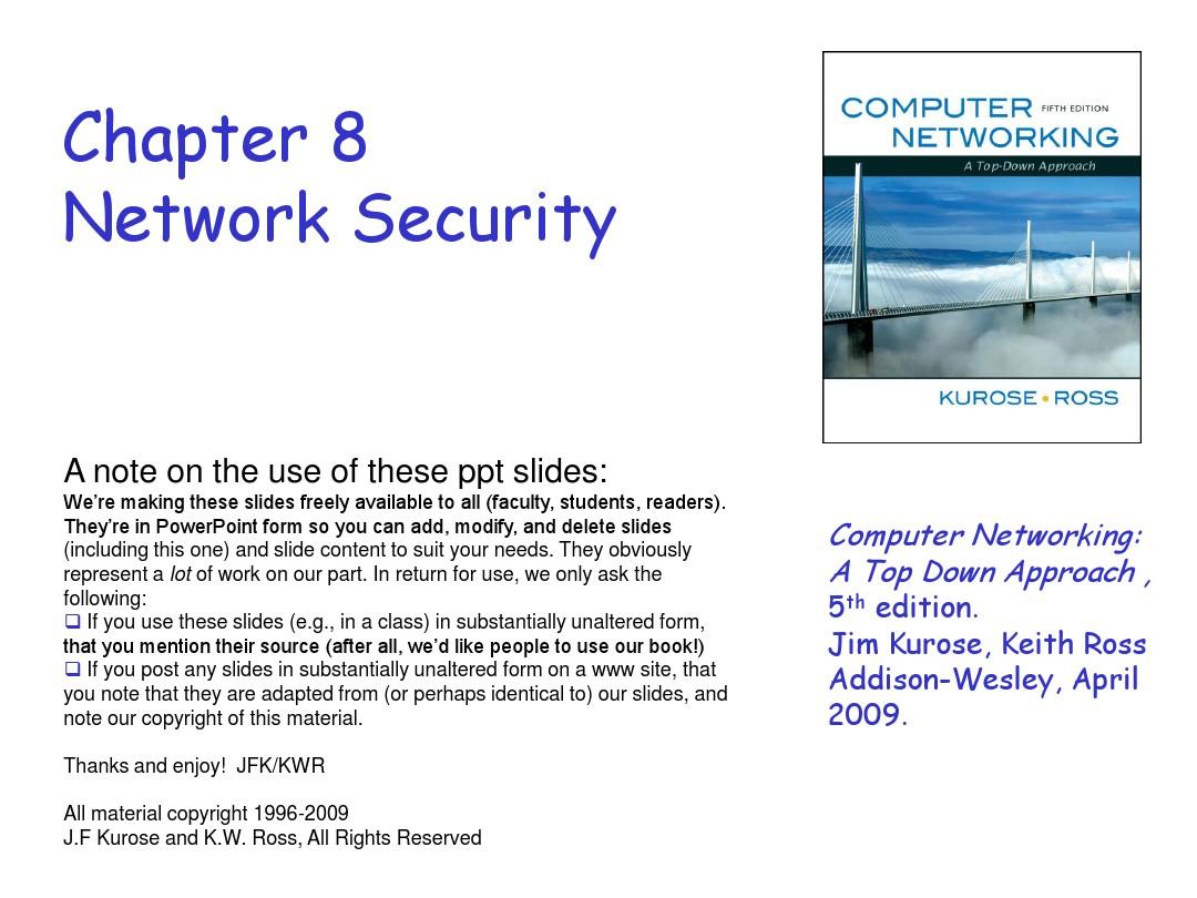 计算机网络(自顶向下方法)配套课件Chapter8