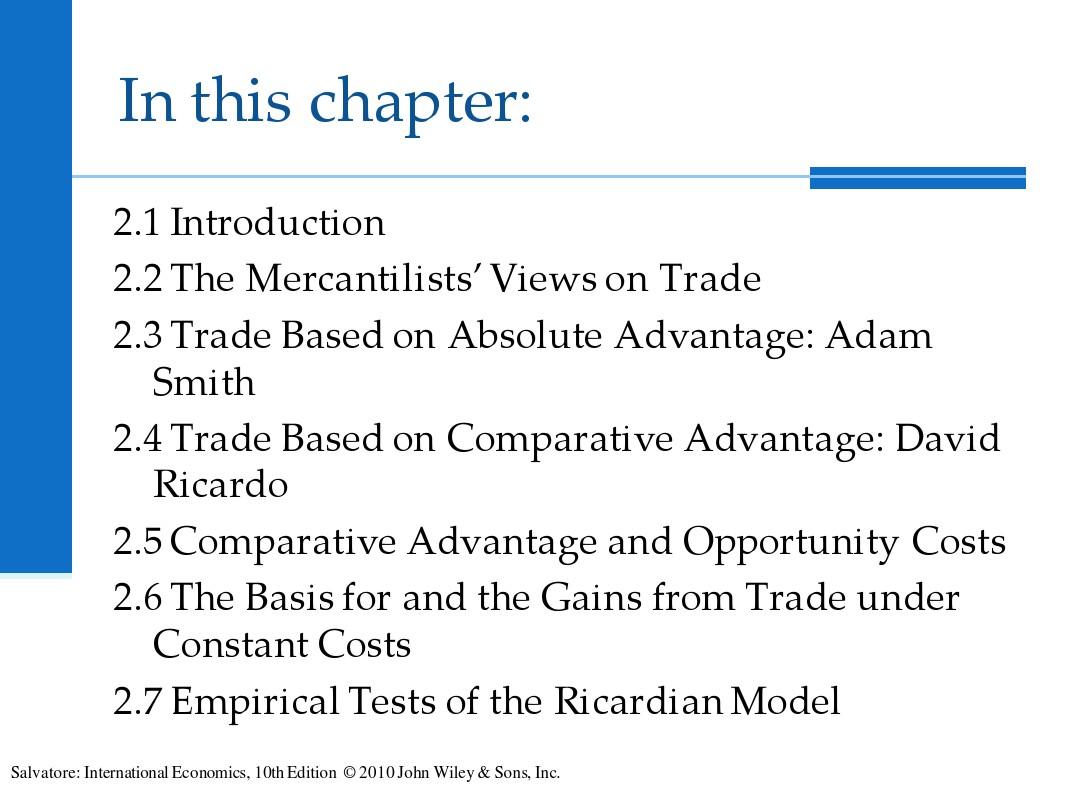 International Economics-2010 John Wiley & Sons, Inc. chapter 02