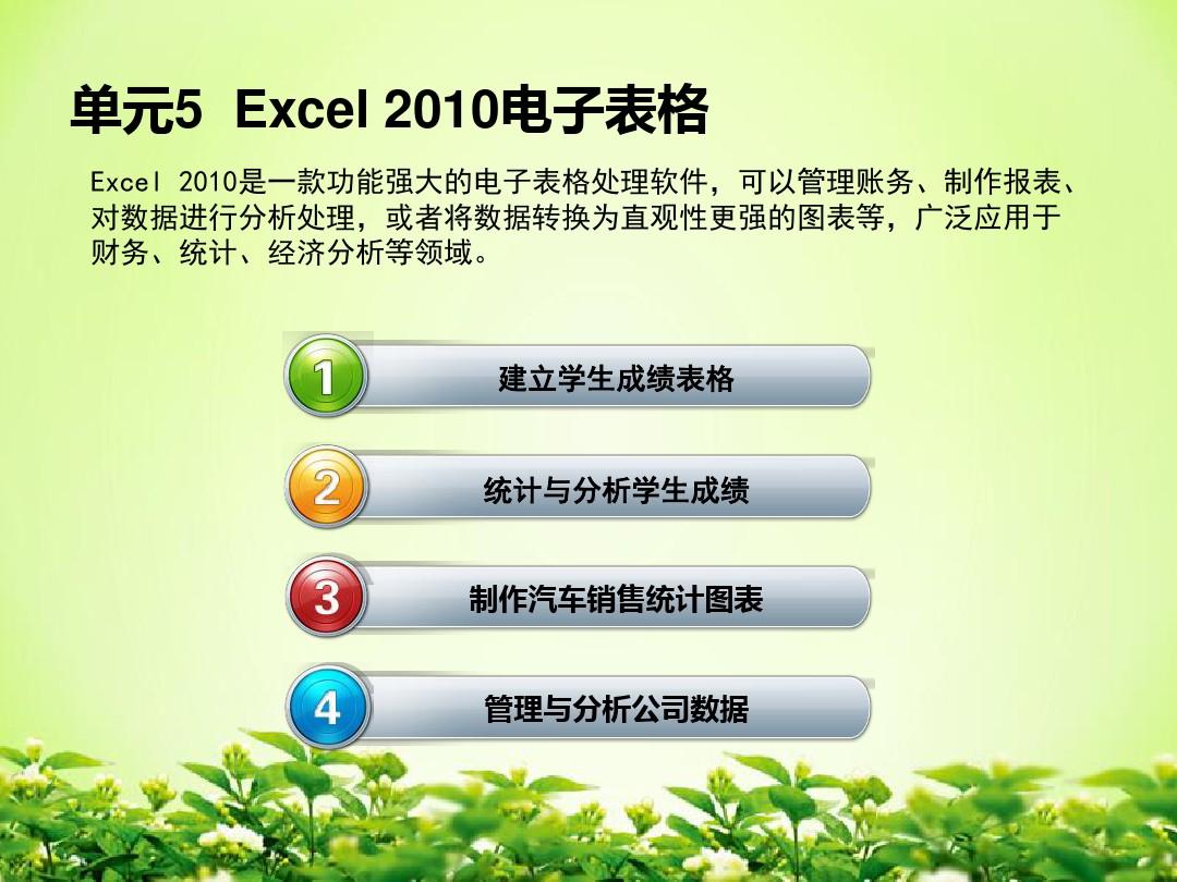 计算机应用基础(Excel 2010电子表格)