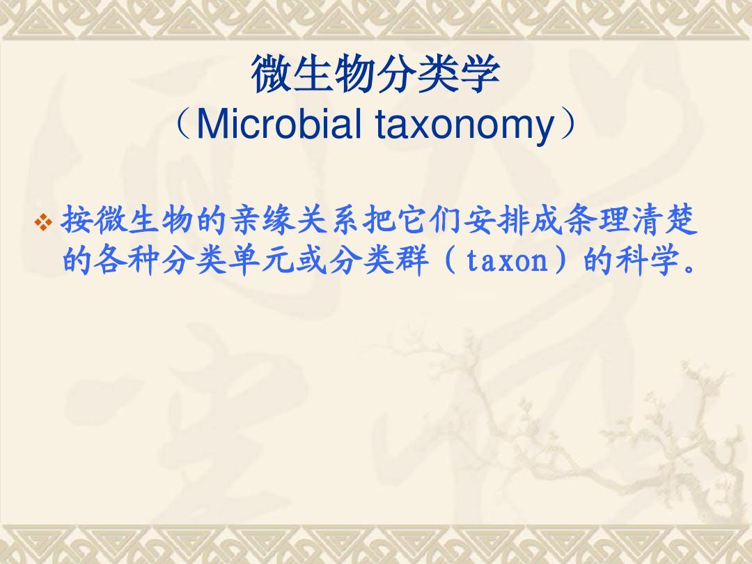 微生物的分类与鉴定