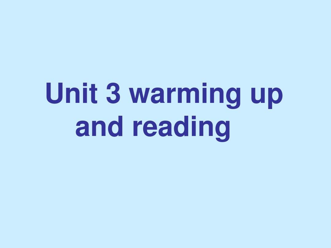 英语：Unit4《Earthquakes》warming & reading课件(1)(新人教版必修1)