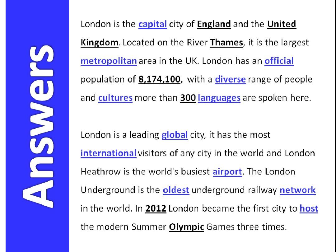 Oral English topic-London travel part 2