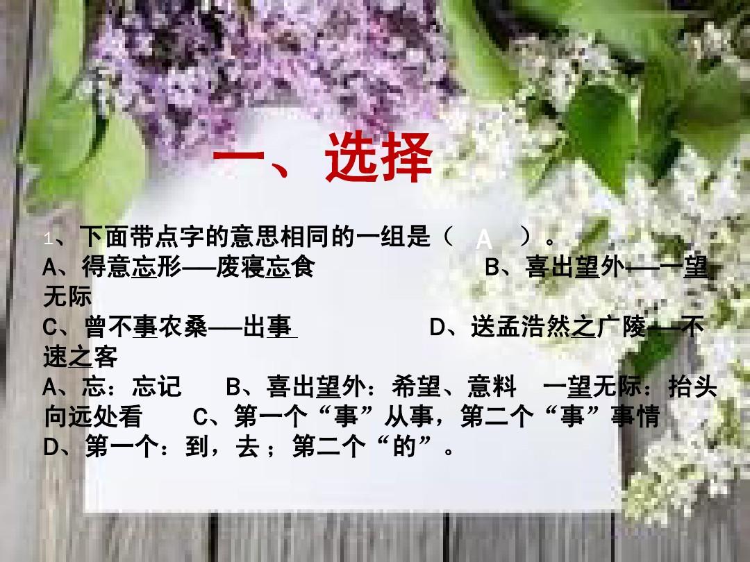 初中语文知识竞赛专用课件