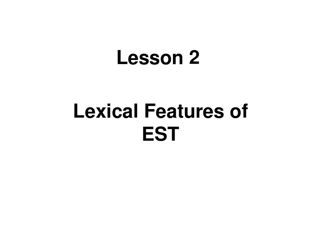 Lexical Features