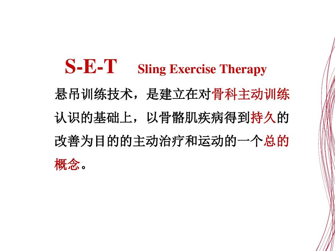 悬吊训练技术S-E-T诊疗系统简介研究培训课件