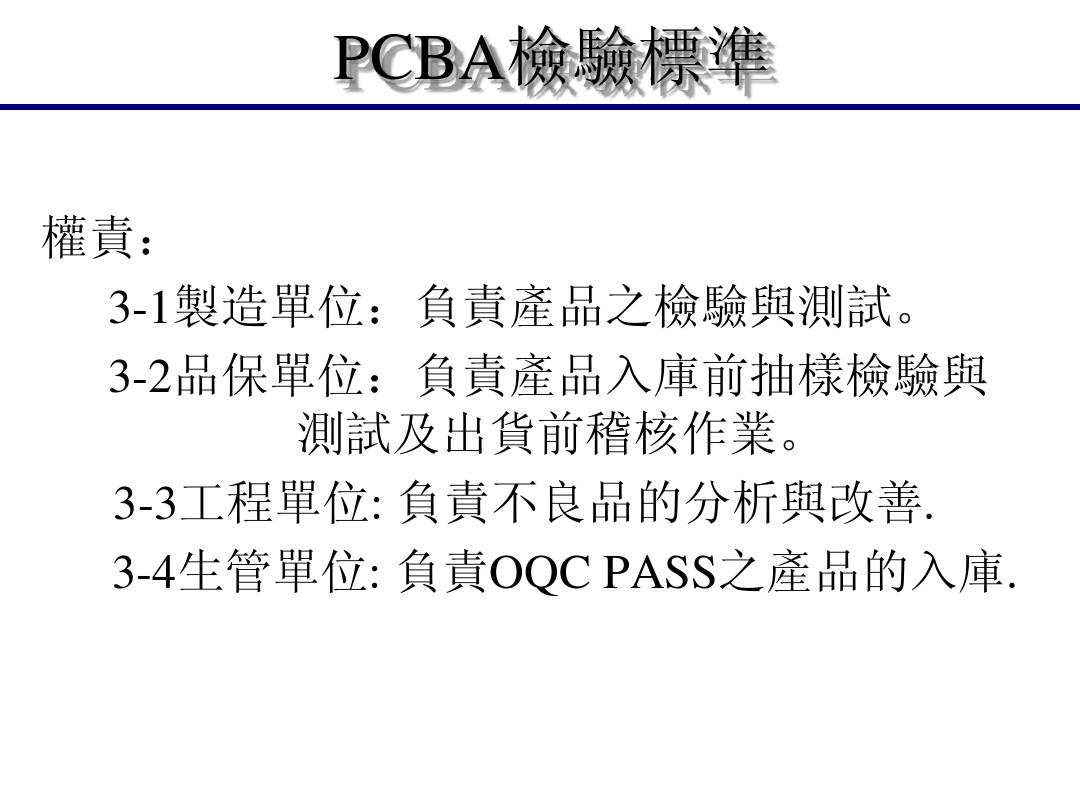 PCBA检验标准