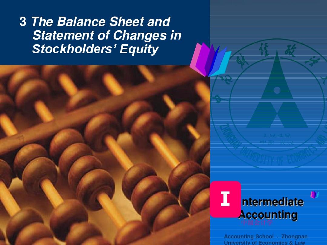 Chapter 3 The Balance Sheet and  Statement of Changes in  Stockholders’ Equity