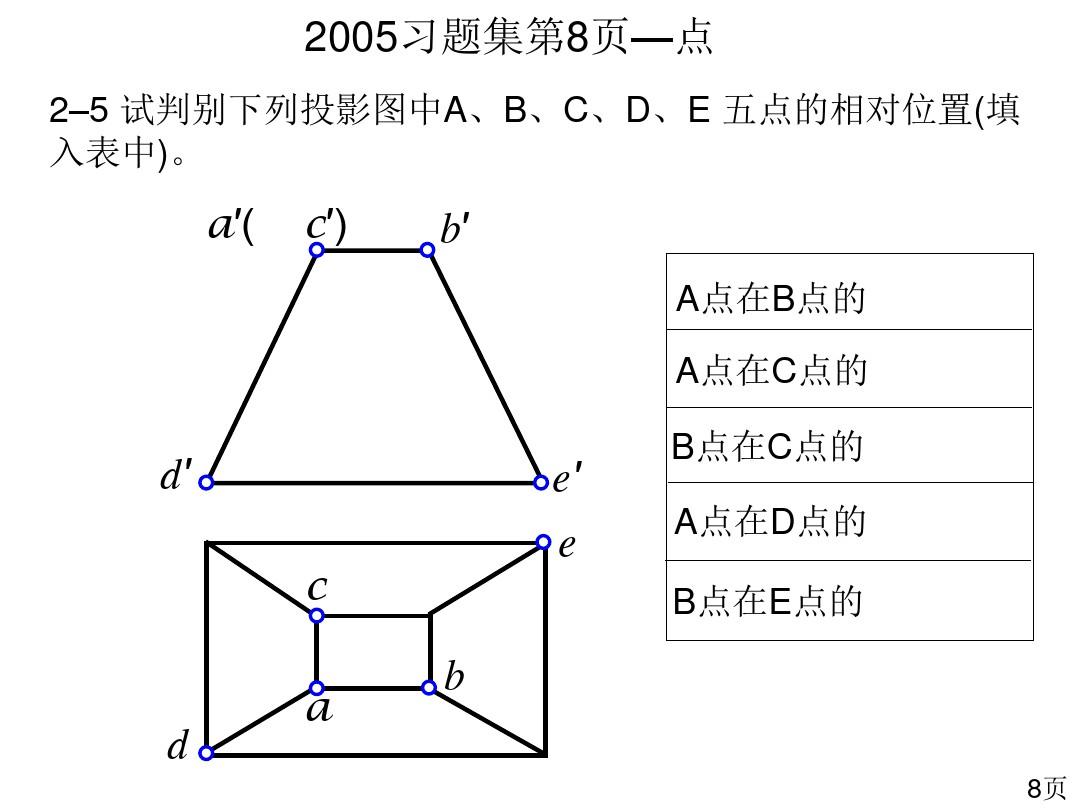 重庆大学画法几何习题集及题解完整版
