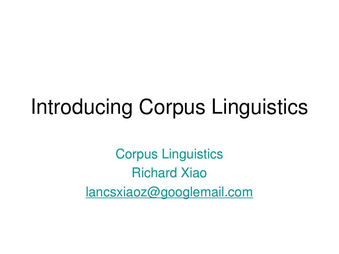 corpus introduction--section 1--语料库