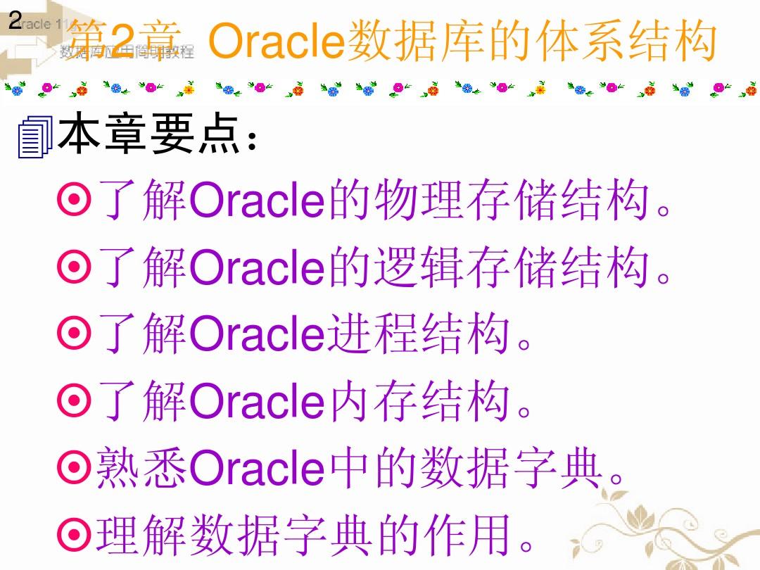 Oracle 11G 数据库应用简明教程第2章