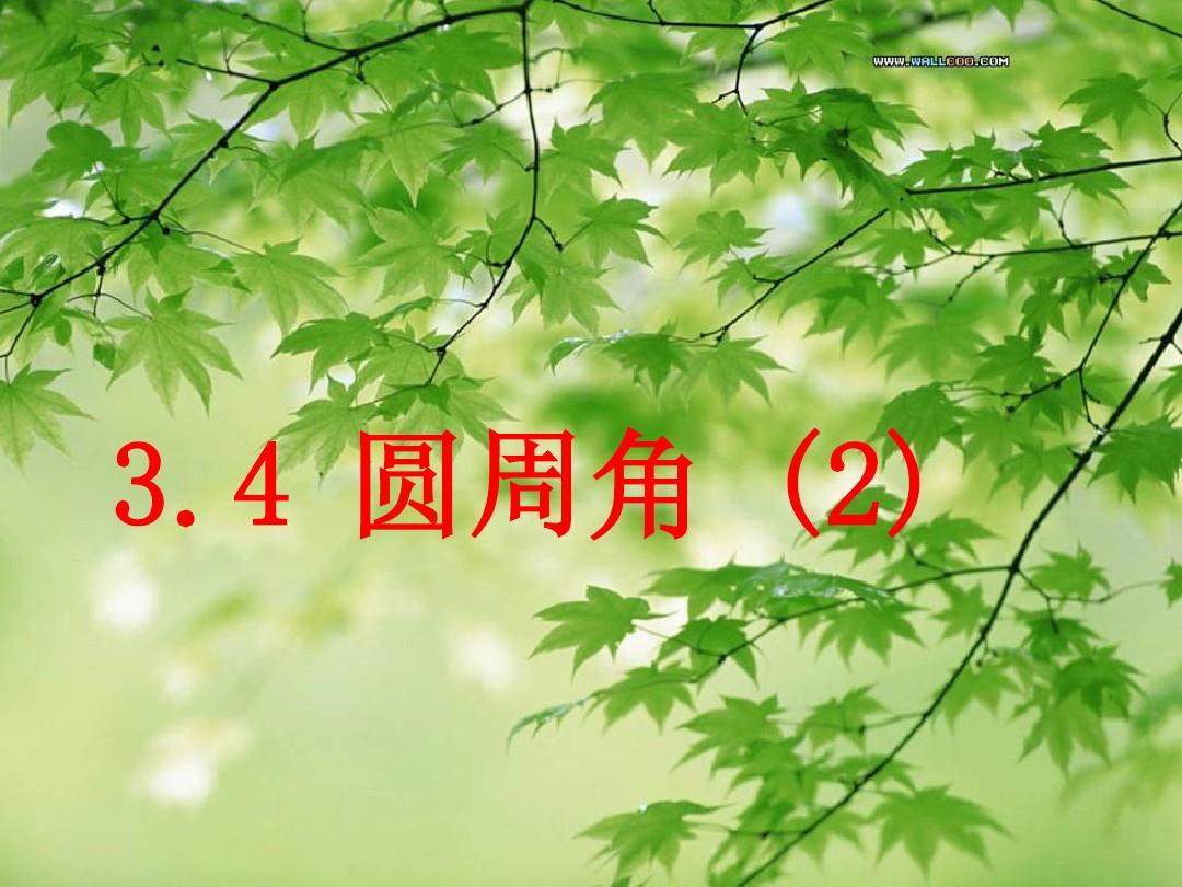 浙江省奉化市溪口中学九年级数学：3.4圆周角(2)课件
