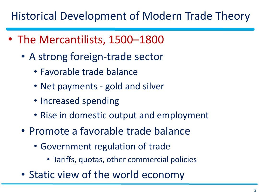 Chapter2 Foundations of Modern Trade Theory Comparative Advantage