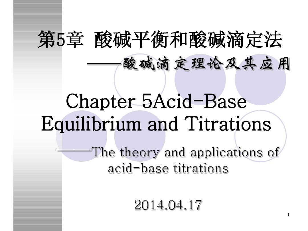 Week 8 acid-base equilibrium and titrations