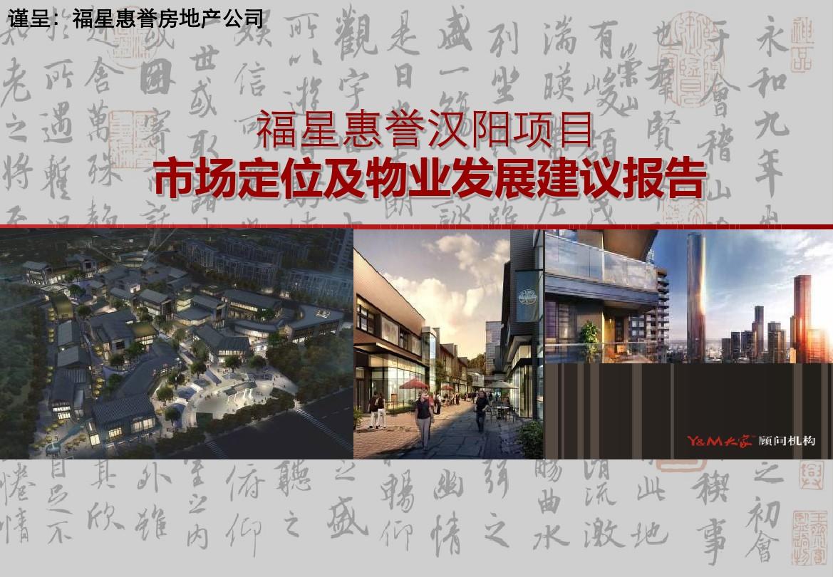 福星惠誉汉阳项目市场定位及物业发展建议报告