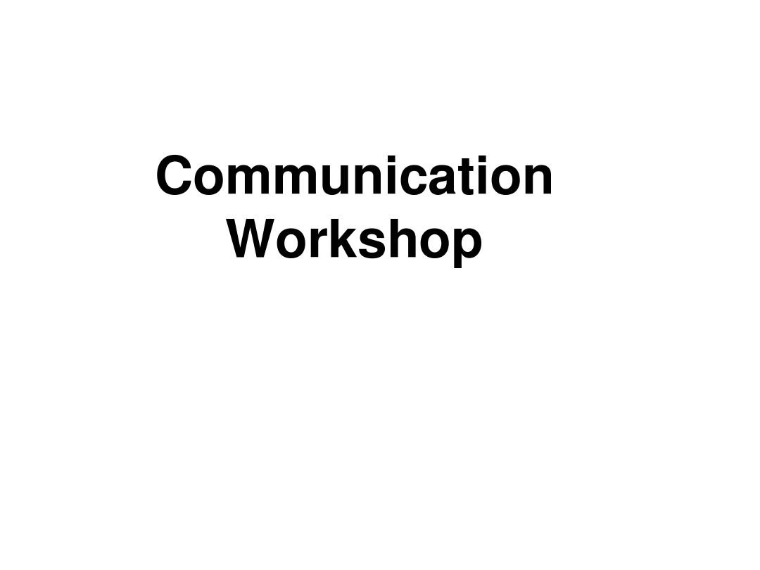 Unit20-Communication Workshop
