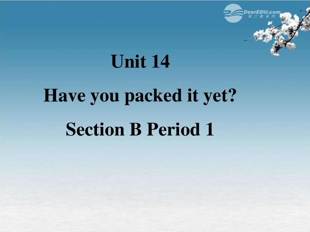 九年级英语 unit 14《Have you packed yet》Section B 1精品课件 人教新目标版