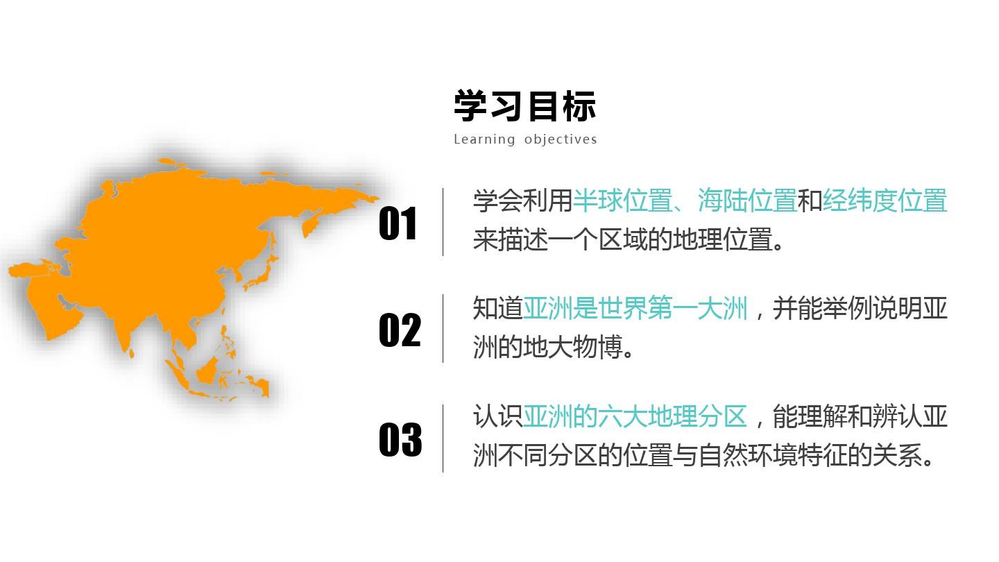 七年级地理-6.1 亚洲的位置和范围