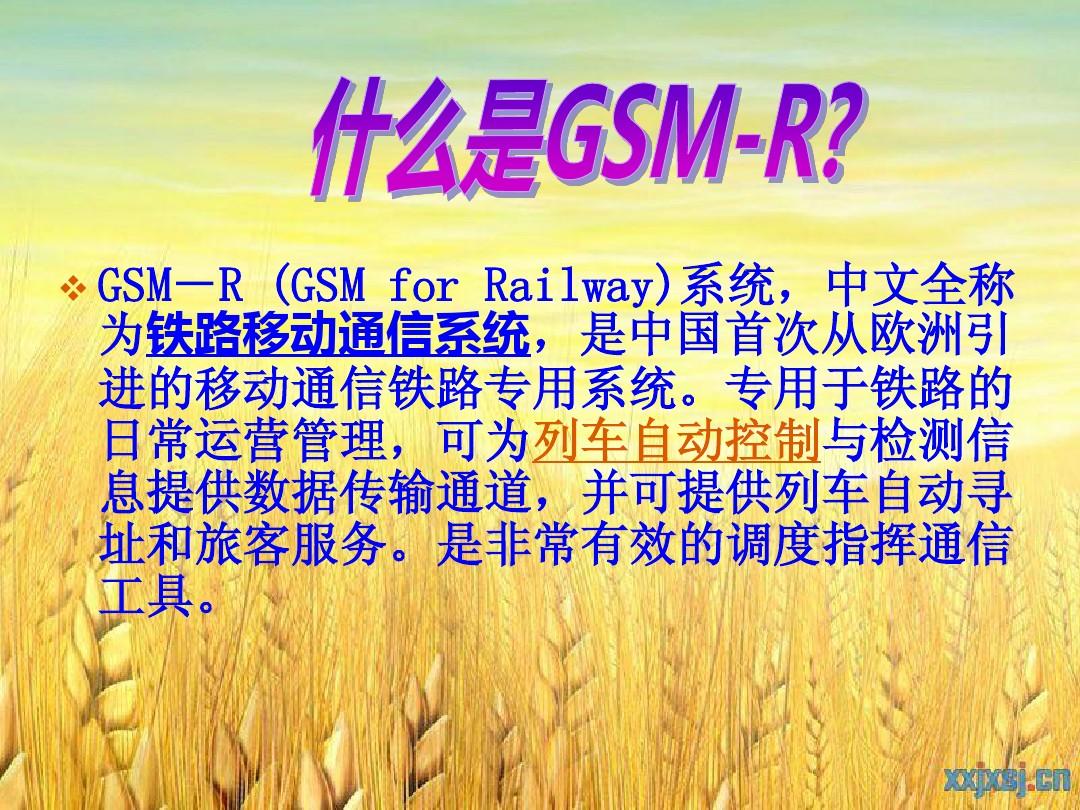GSM-R有关的PPT  铁路专业研究导论课