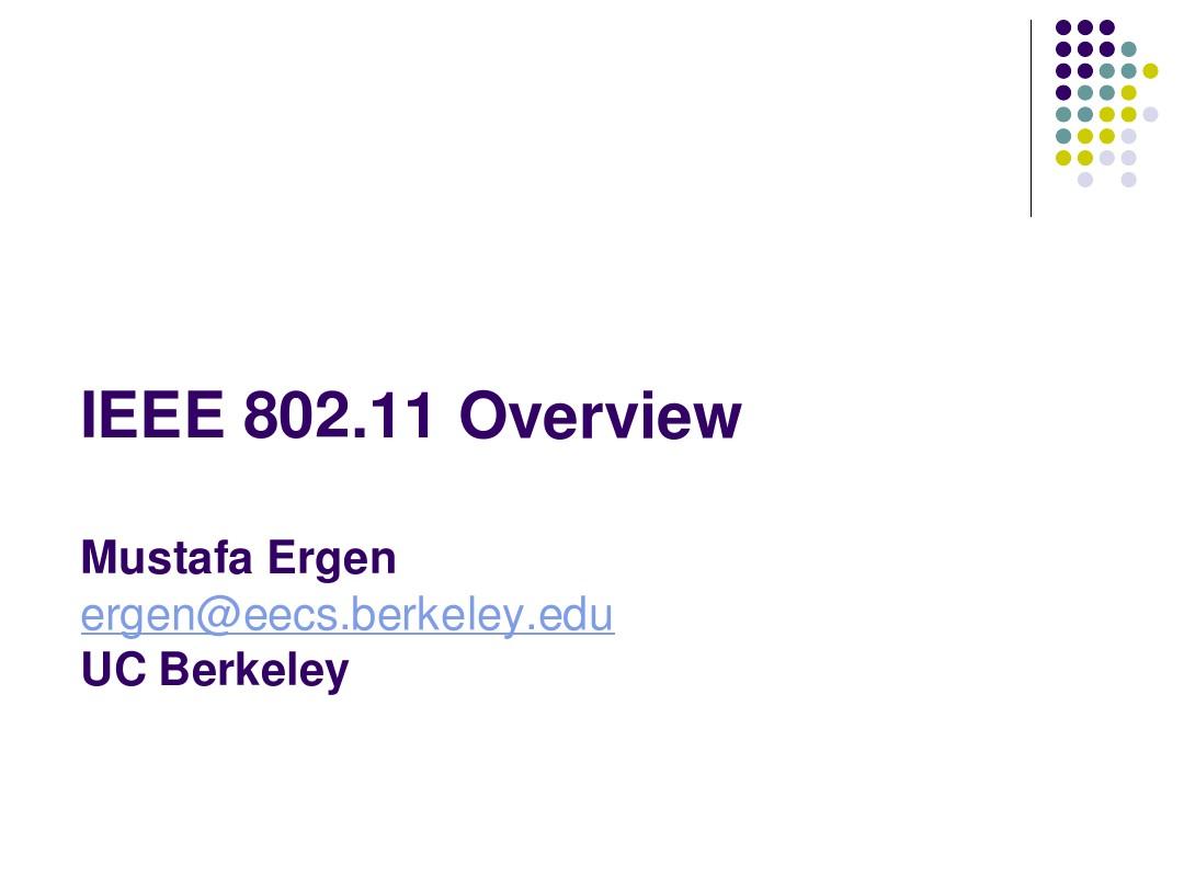 IEEE 802.11overview