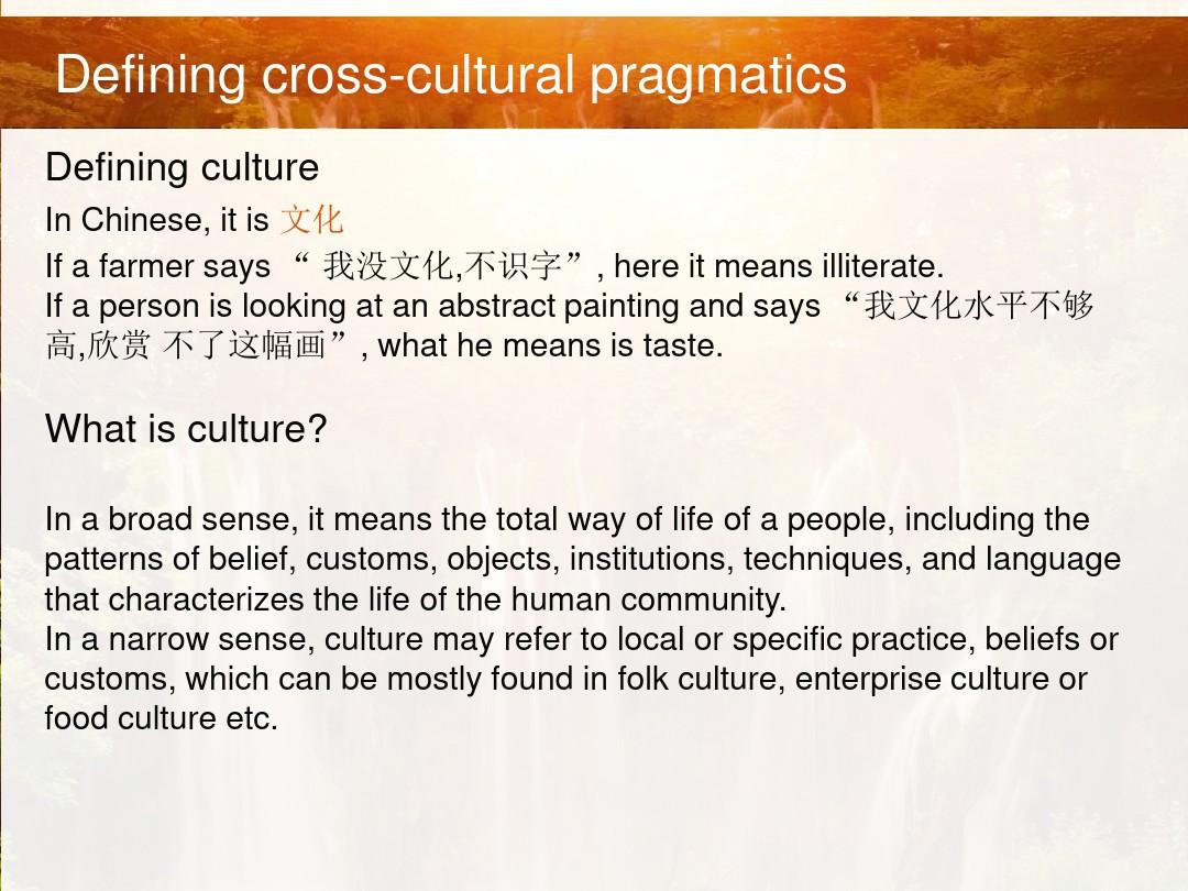跨文化语用学crossculturalpragmatics