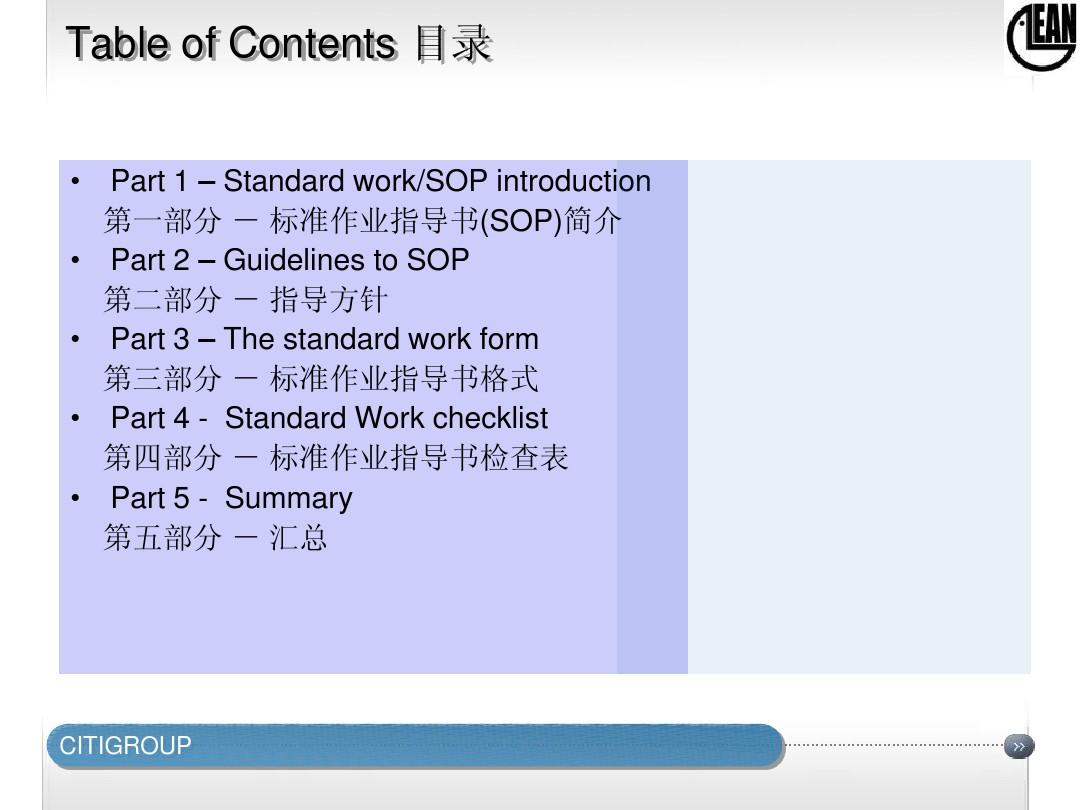 标准作业指导书(SOP)培训 20100727
