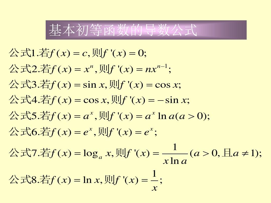 选修2-2课件1.2.2基本初等函数的导数公式及导数的运算法则1