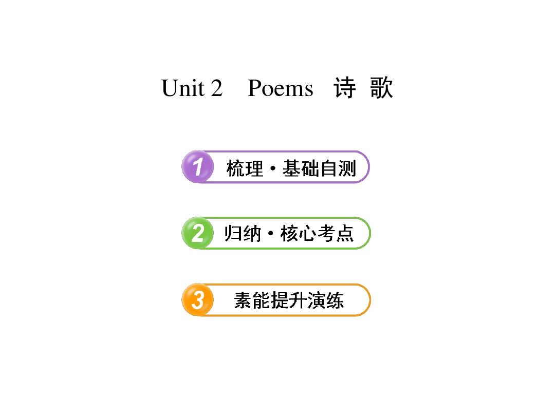 【2014年备考】2013版高中英语全程复习课件：选修6  Unit 2 Poems(人教版)