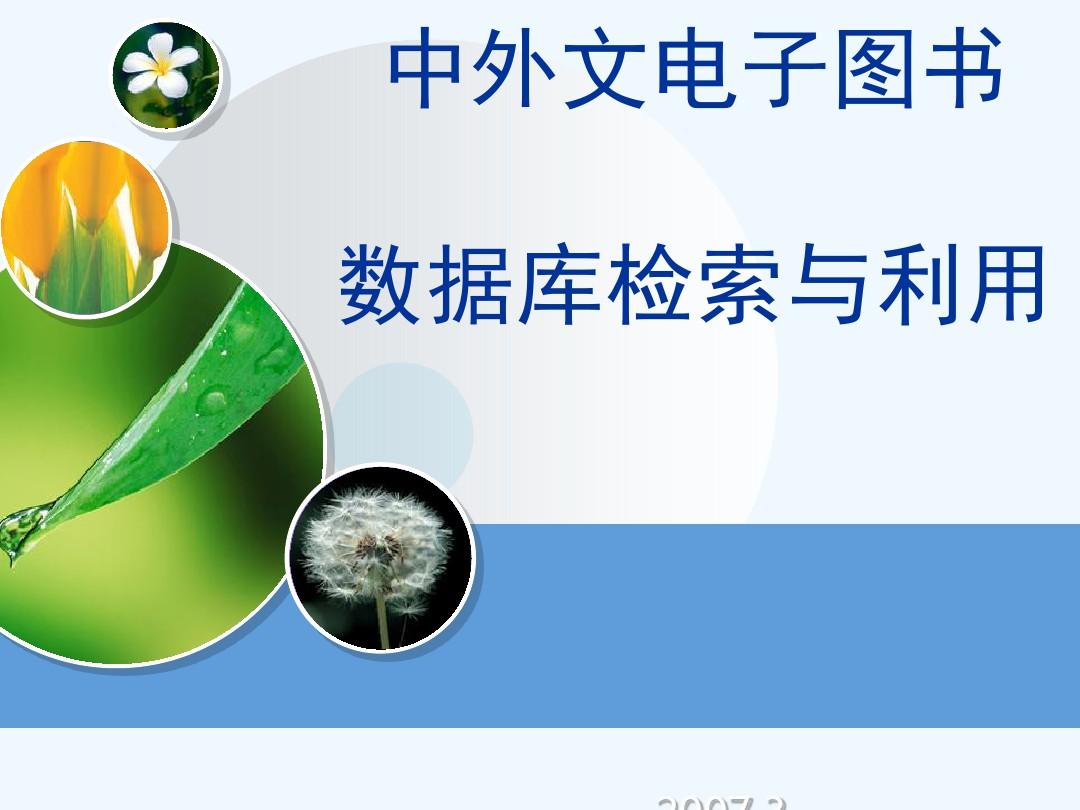 #中外文电子图书数据库检索与利用