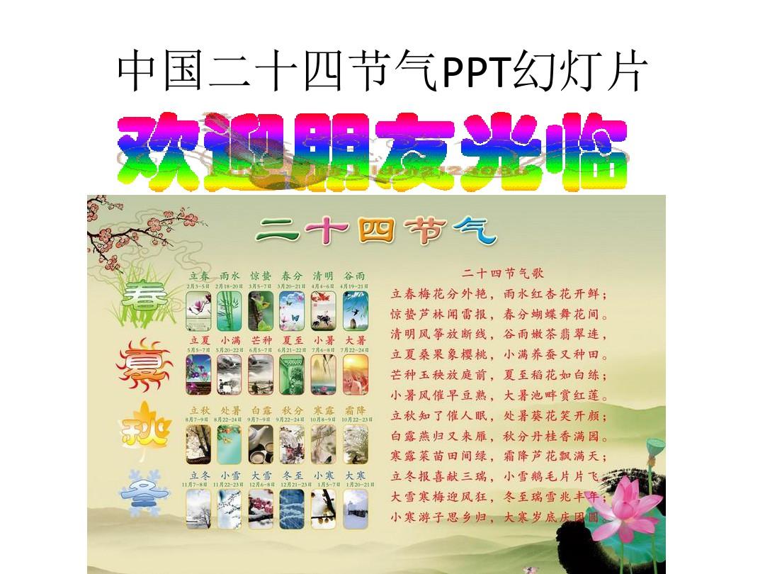 中国二十四节气PPT幻灯片 ppt课件