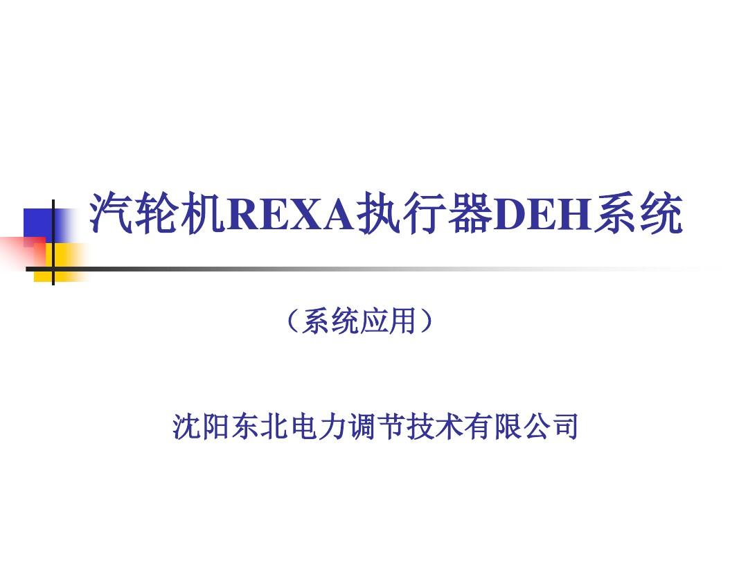 汽轮机REXA执行器DEH系统(系统应用)