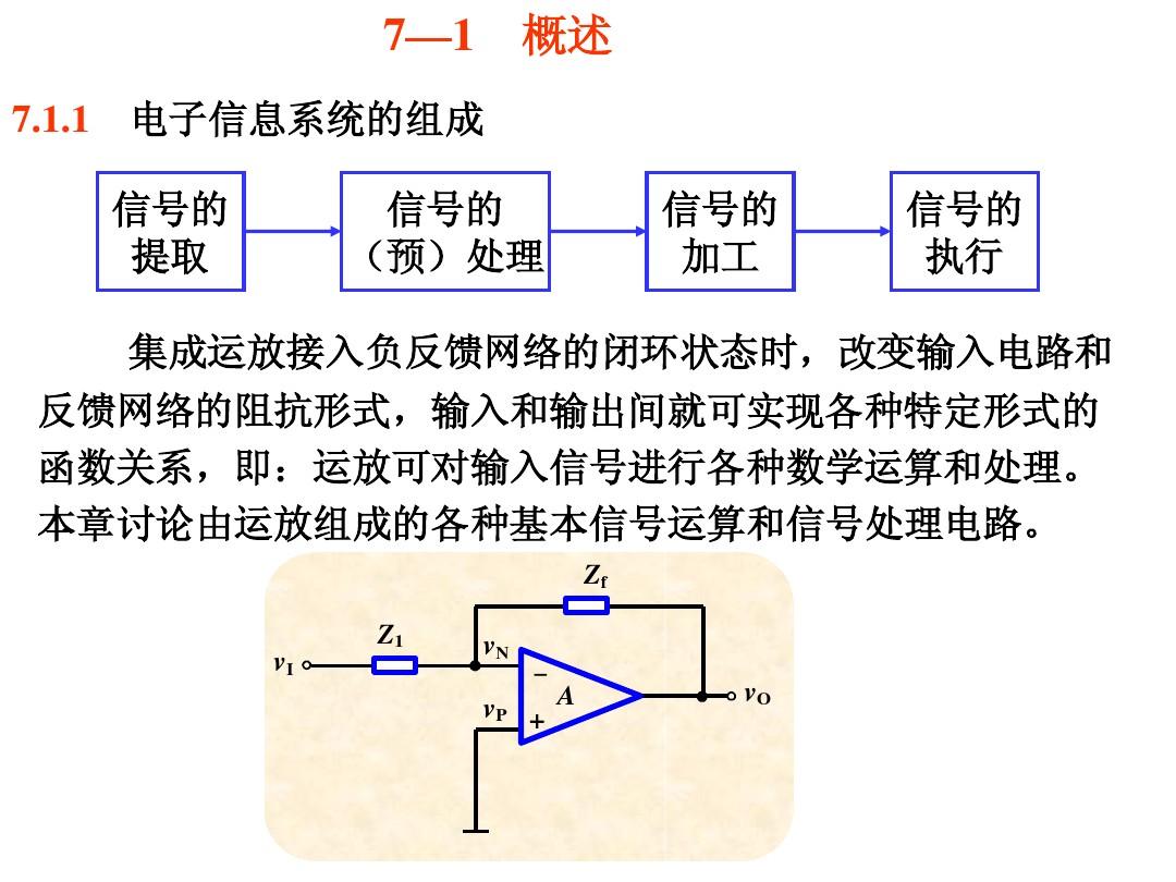 模电课件第七章基本运算电路