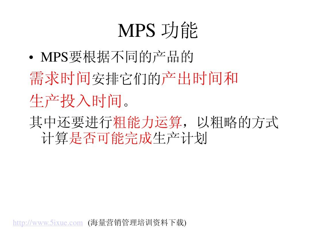 主生产计划(MPS)