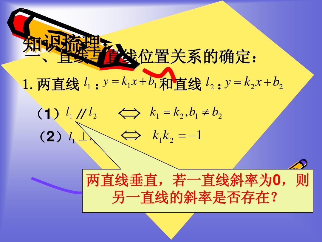 【数学】2.1.3 两条直线的位置关系 课件(北师大必修2)(2)