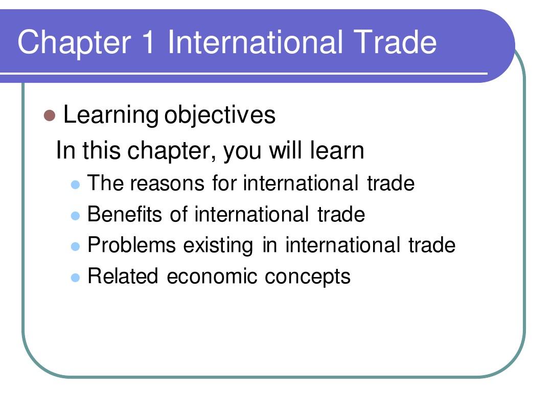 Chapter 1 International Trade
