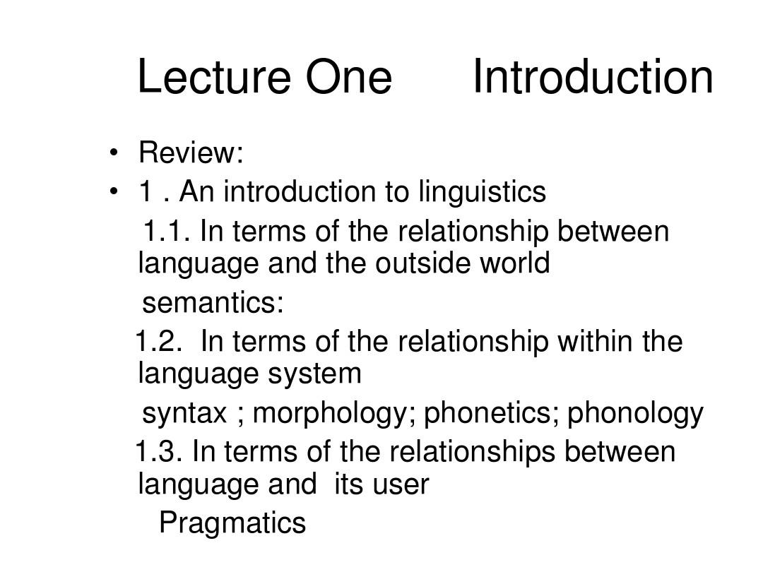 lecture 1 introduction to pragmatics